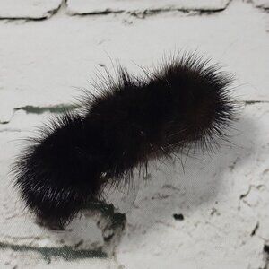 Vintage Spring Clip Hair Clip Black Fur Classic 50's